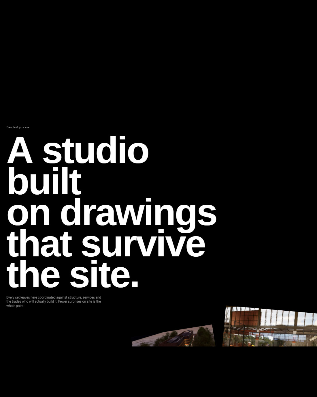 Markstudios Website, process section