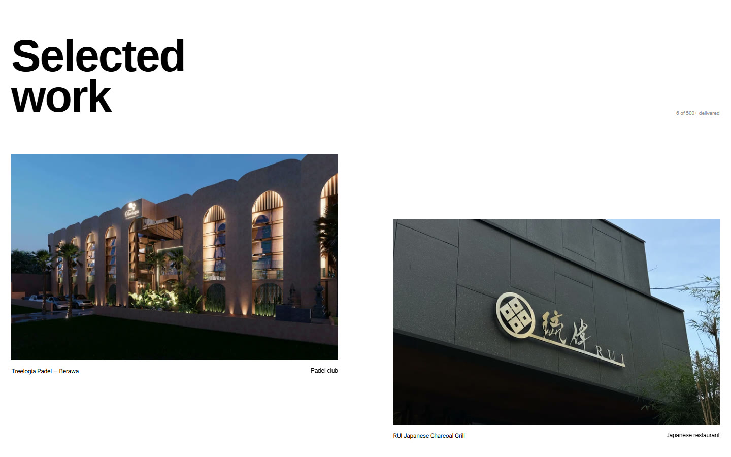 Markstudios Website, selected work grid