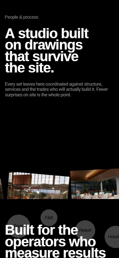 Markstudios Website on a phone, process section